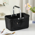 26L Foldable Waterproof Oxford Shopping Basket with Aluminum Handle