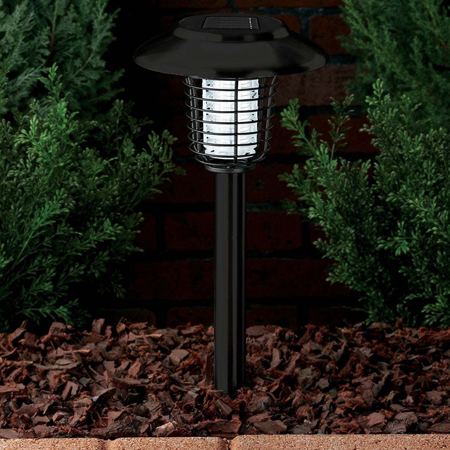 Solar Mosquito Killer Lamp, Wireless Rechargeable Outdoor Bug Zapper, 1 Piece, Black