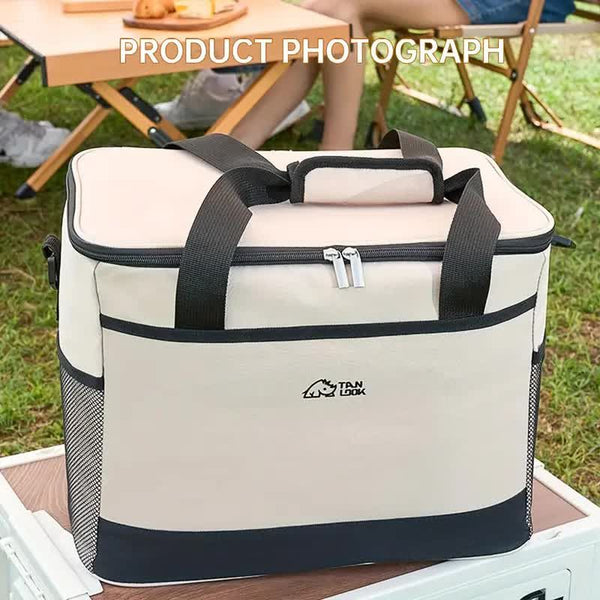 Blue Insulated Cooler Tote for Camping Picnic Food Storage