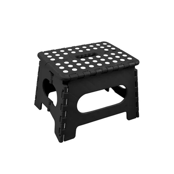 Portable Folding Stool, Plastic Collapsible Chair for Outdoor, Bathroom and Kitchen, Black