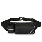 Water-Resistant Running Waist Pack with Bottle Holder, Adjustable Fitness Belt