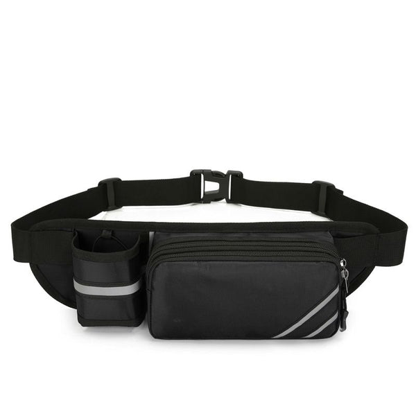 Water-Resistant Running Waist Pack with Bottle Holder, Adjustable Fitness Belt