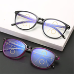 Progressive Multifocal Reading Glasses Blue Light Blocking Computer Glasses Black-Red Strength 2.5