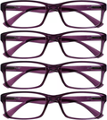 Purple Reading Glasses 4-pack Value Designer Style Men Women(+1.00)
