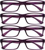 Purple Reading Glasses 4-pack Value Designer Style Men Women(+3.50)