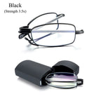 Foldable reading glasses,  compact  for men and women（Black 100）