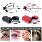 Foldable reading glasses,  compact  for men and women（Black 150）