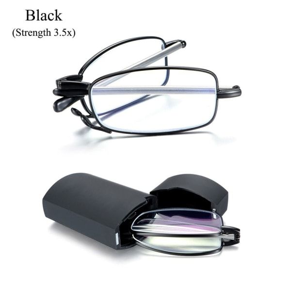 Foldable reading glasses,  compact  for men and women（Black 300）