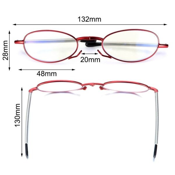 Foldable reading glasses,  compact  for men and women（Black 350）