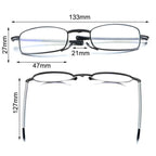 Foldable reading glasses,  compact  for men and women（Red 150）