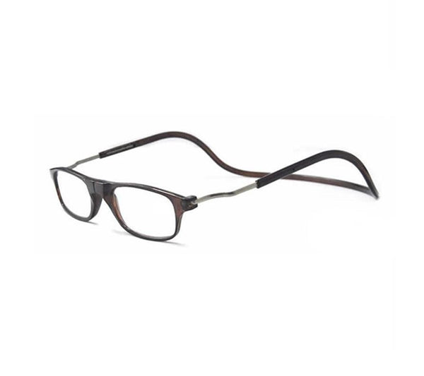 Smart Reading Glasses with Magnet Brown +1