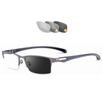 Photandromic Gunmetal Progressive Multifocal Reading Glasses Anti-Blue Magnifying Glass 1.00 pcsrength