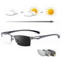 Photandromic Gunmetal Progressive Multifocal Reading Glasses Anti-Blue Magnifying Glass 3.00 pcsrength