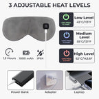 Heated Eye Mask Wireless Washable with 3 Temperature Settings