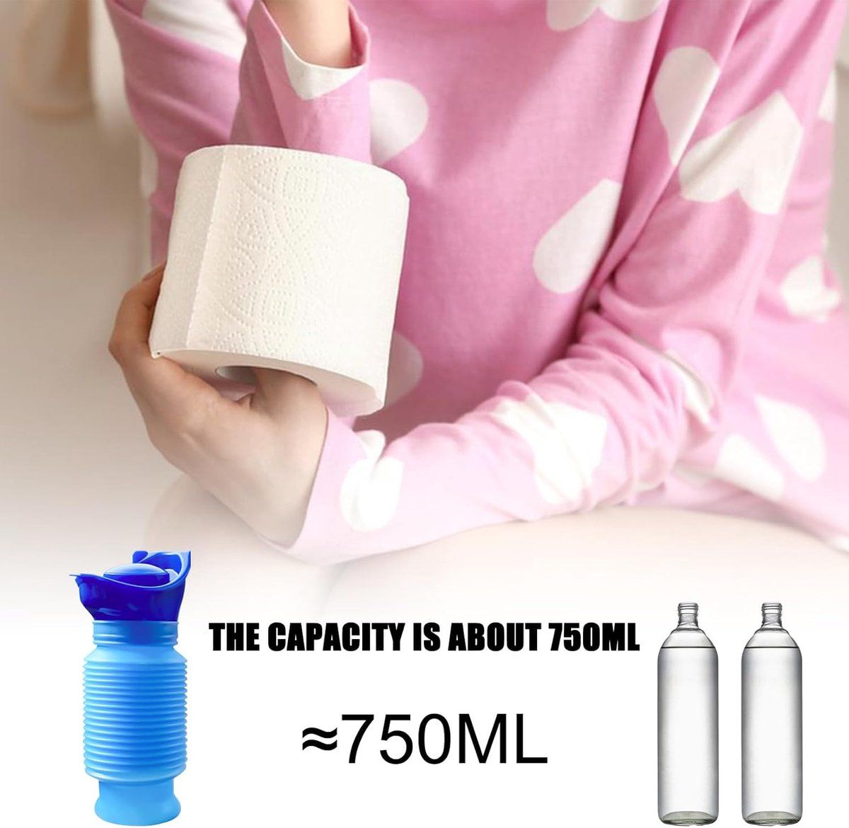 4 Pack Reusable Unisex Urinal Toilet Kit for Camping and Car, 750 ml