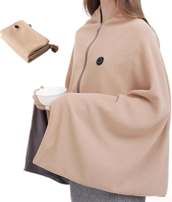 USB Heated Hooded Scarf with Zipper