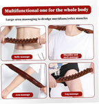 Wooden Massage Roller 31 Bead Gua Sha Lymphatic Drainage Tool Brown, 59 cm