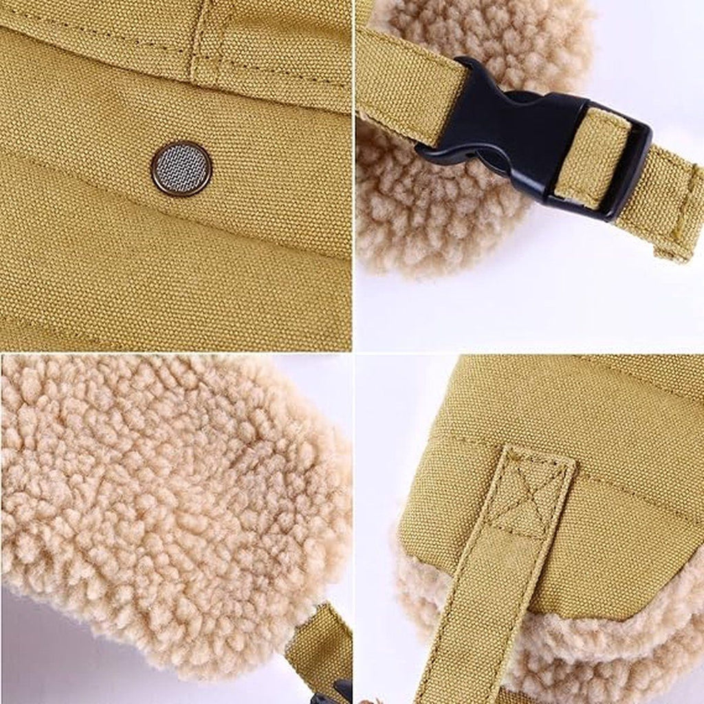 Winter Aviator Hat Thickened Cotton with Earmuffs Khaki, One Size