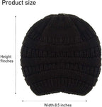 Womens Slouchy Ski Hat Warm with Satin Lining Dark Gray, 52-60 cm