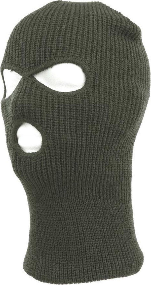 Green Three-Hole Balaclava Ski Mask for Winter Sports