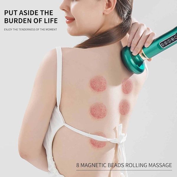 Anti Cellulite Massage Cupping Massager 12 Levels for Stomach and Thighs Green