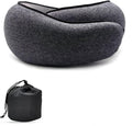Travel Neck Pillow U-Shaped Memory Cotton for Airplane Sleep and Neck Support Pale Gray and Dark Gray
