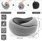 Travel Neck Pillow U-Shaped Memory Cotton for Airplane Sleep and Neck Support Pale Gray and Dark Gray