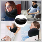 Travel Neck Pillow U-Shaped Memory Cotton for Airplane Sleep and Neck Support Pale Gray and Dark Gray