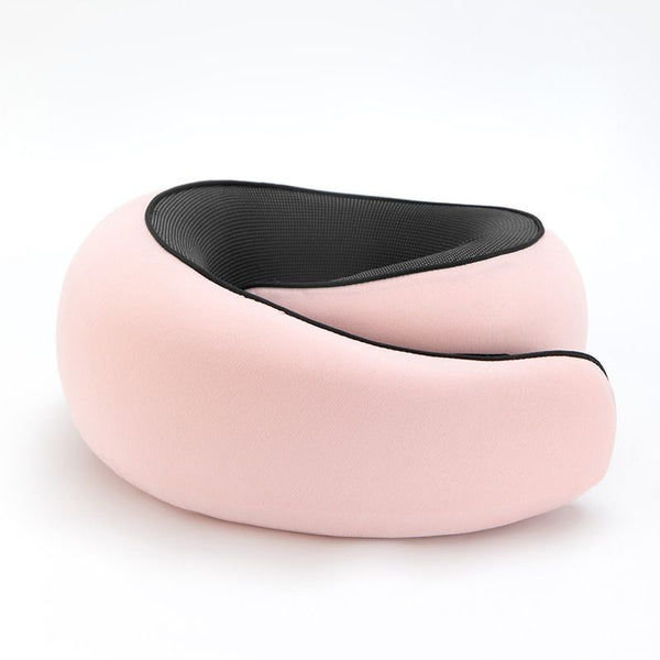 Travel Neck Pillow U-Shaped Memory Cotton Pink