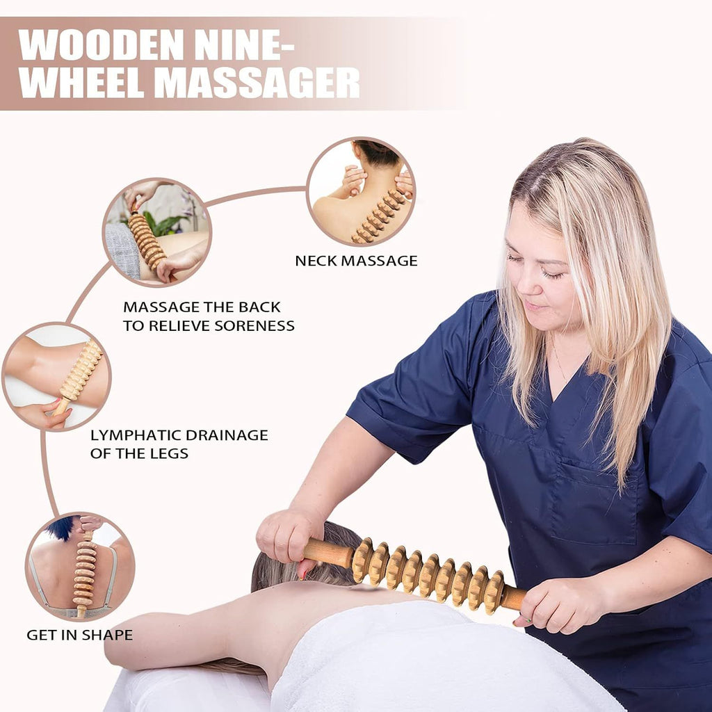 3-in-1 Wood Therapy Massage Tool Kit for Maderoterapia and Lymphatic Drainage