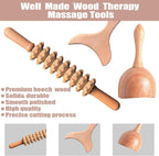 3-in-1 Wood Therapy Massage Tool Kit for Maderoterapia and Lymphatic Drainage