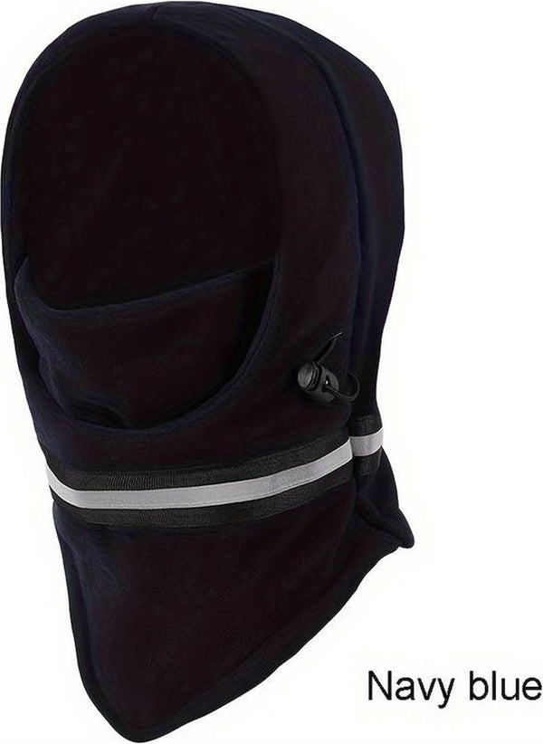Dark Blue Reflective Fleece Balaclava with Windproof UV Protection