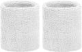 Set of 2 white sports/fitness wristbands
