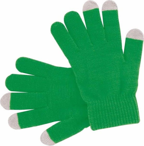 Green Scandinavian Pattern Touchscreen Gloves for Winter Activities