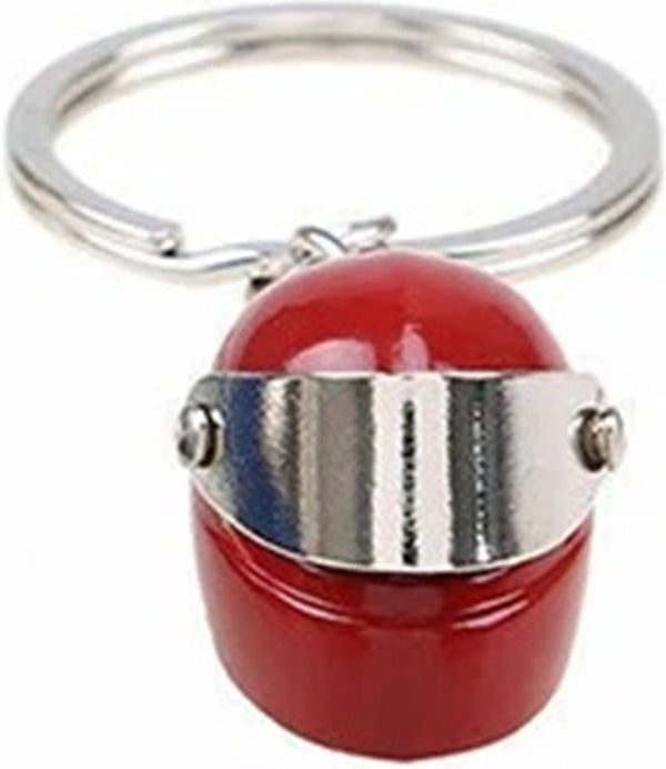 Motorcycle Helmet Keychain | Scooter Helmet Key Holder | Full-Face Helmet Keychains | Red