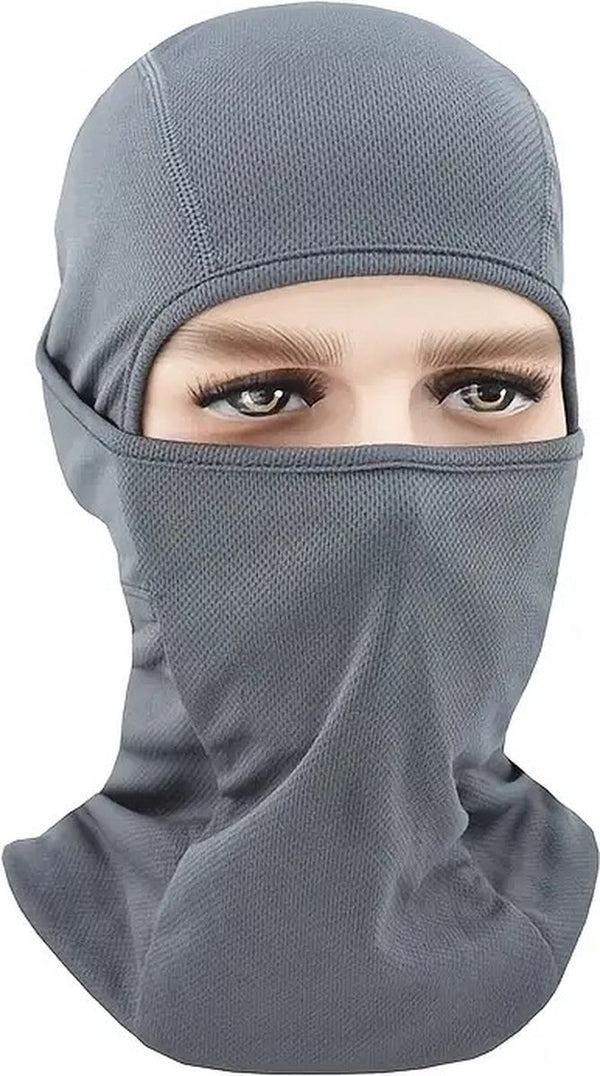 Grey Multiuse Balaclava Neck Warmer Face Mask for Winter