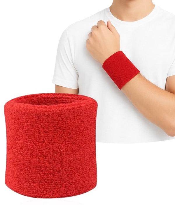 Wristband | Sweatband | Sports Wristband | Sports Band | 1 Piece | 8 x 8 CM | Red
