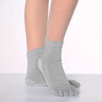 Full Toe Yoga Socks | Full Toe Yoga Sock | With Anti-Slip Bottom | Anti-Slip Socks | Pilates Socks | Size 36-40 | Grey
