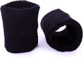 Sweatband set - Black - wrist - for adults - 2 pieces