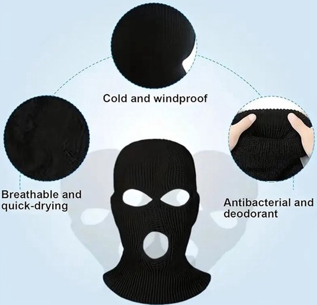 Three-Hole Balaclava | Facemask | Ski Hat | Bivouac | Winter Sports | Motorcycle/Skipper/Cycling Hat | Universal / One Size | Navy Blue