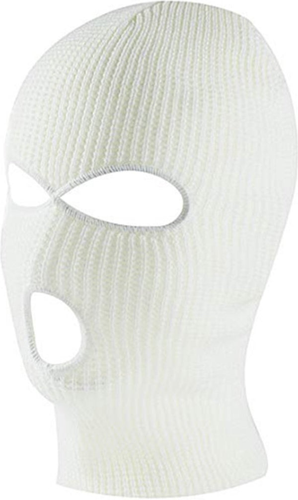 White Three-Hole Balaclava Face Mask for Winter Sports