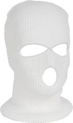 Three-Hole Balaclava | Facemask | Ski Hat | Bivouac | Winter Sports | Motorcycle/Skipper/Cycling Hat | Universal / One Size | White