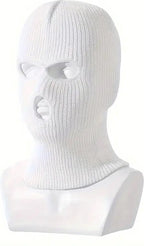 Three-Hole Balaclava | Facemask | Ski Hat | Bivouac | Winter Sports | Motorcycle/Skipper/Cycling Hat | Universal / One Size | White