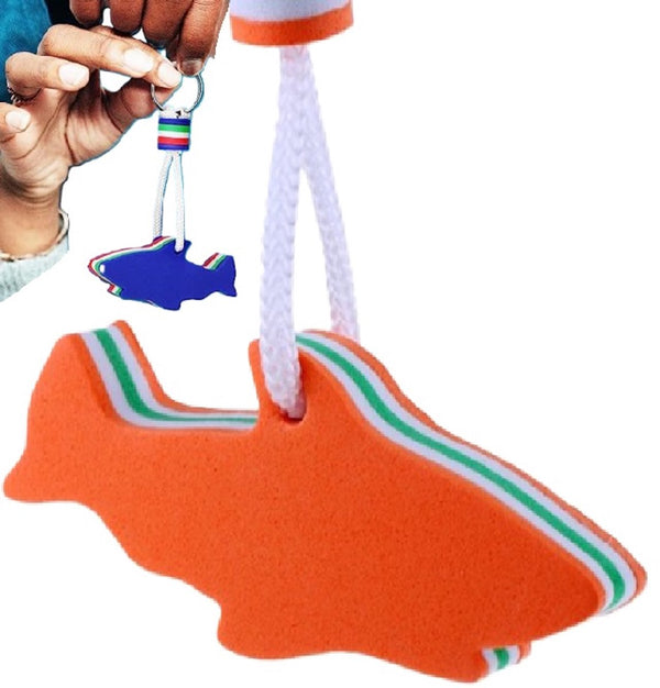 Orange Floating Shark EVA Foam Keychain for Large Keyrings