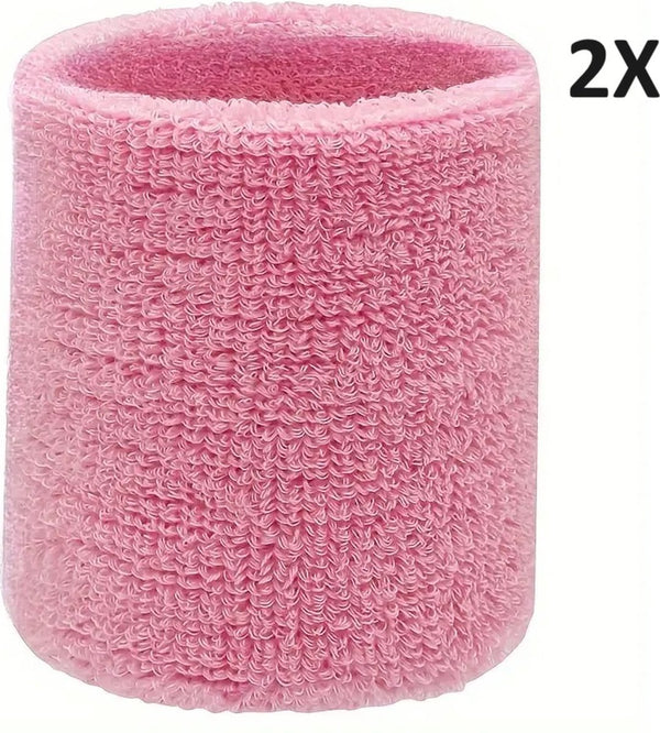 Wristbands Set of 2 | Sweatband | Sweatbands | Wrist | Sports Bands | 1 Piece | 8 x 8 CM | Light Pink