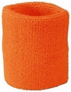 Orange sweatband for wrist