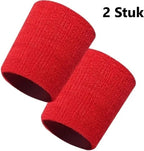 Wristband Set | Sweatband | Sweatbands | Wrist | Sports Bands | 2 Pieces | 8 x 8 CM | Red