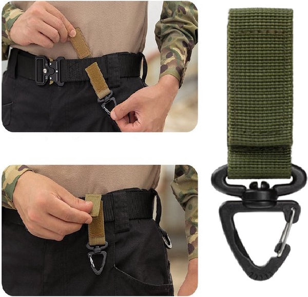 Bottle Hanger | Swivel Buckle | Nylon Outdoor Buckle | Camping Accessory | Carabiner Keychain | Green