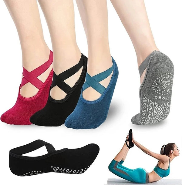Closed Toe Yoga Socks | With Anti-Slip Bottom | Anti-Slip Socks | Pilates Socks | Size 36-40 | Grey