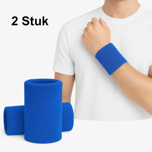 Wristband Set | Sweatband | Sweatbands | Wrist | Sports Bands | 2 Piece | Blue